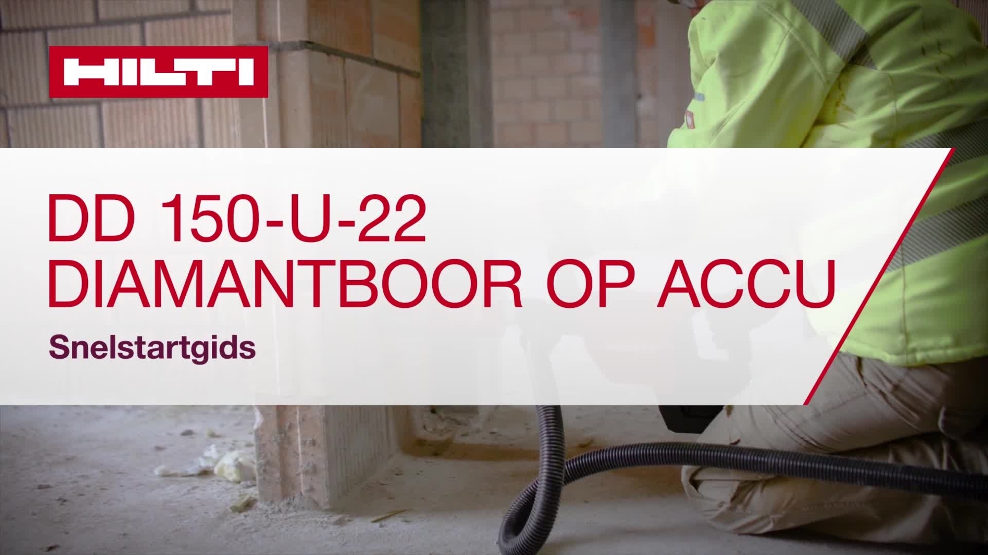 Instructievideo over hoe de accuboor DD 150-U-22 correct te gebruiken. 