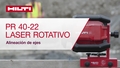 Vídeo con instrucciones donde se ve el láser rotativo PR 40-22 alineando un eje de construcción.