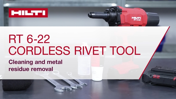 This is a how to video for the Nuron RT 6-22 cordless rivet tool. It outlines the steps that should be taken to disassemble the tool, clean the different parts and remove metal residue.