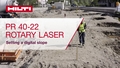 Vejledningsvideo om korrekt opsætning af en digital hældning med PR 40-22 rotationslaser.