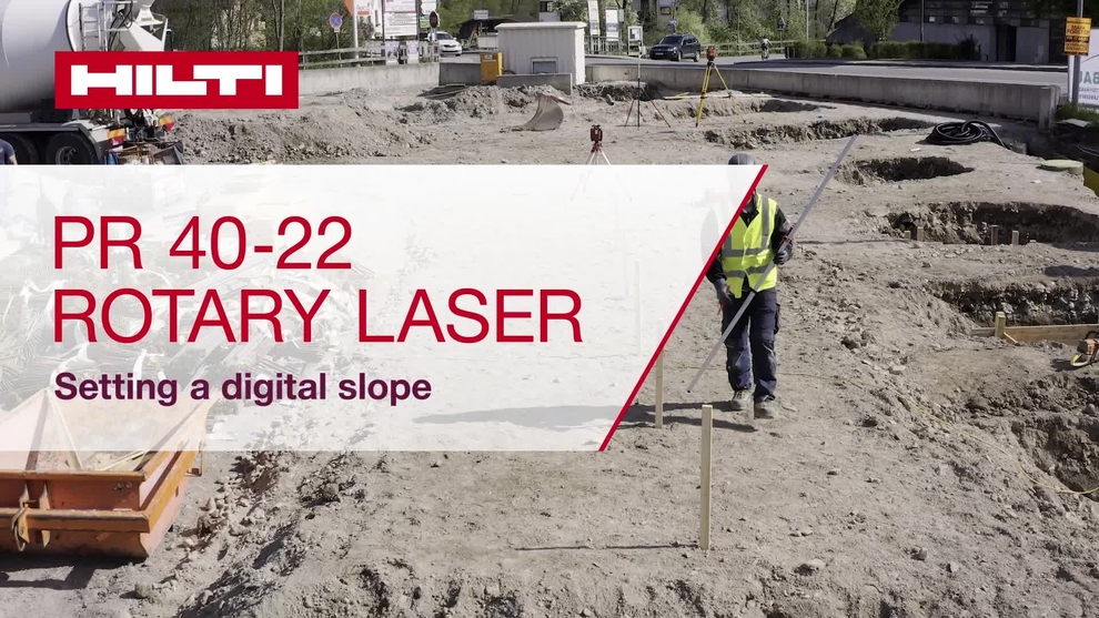 Instructional video on how to set a digital slope with the PR 40-22 rotary laser properly.