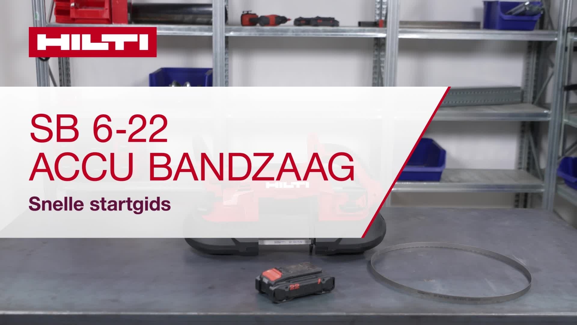 Instructievideo over hoe de accubandzaag SB 6-22 correct te gebruiken.