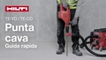 Video didattico su come utilizzare correttamente la punta cava TE-YD / TE-CD.