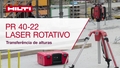 Vídeo instrutivo que mostra o laser rotativo PR 40-22 a transferir alturas corretamente