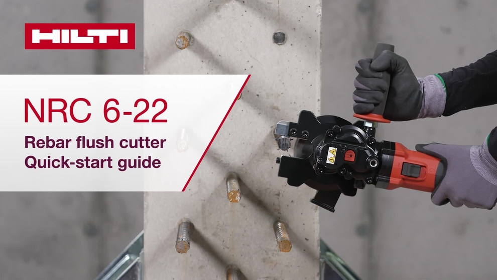 Instructional video on how to use NRC 6-22 rebar flush cutter. This video presents a quick-start guide. This is the version for W1. 