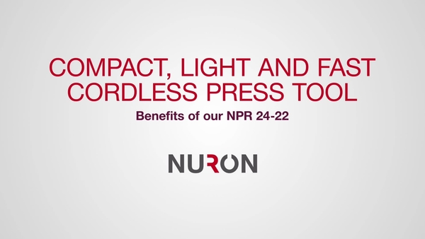 Promotional showcase video of the cordless pipe press NPR 24-22 highlighting all of its benefits and jaws compatibility with application footage. 