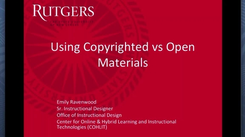 Thumbnail for Using Copyrighted or Open Materials