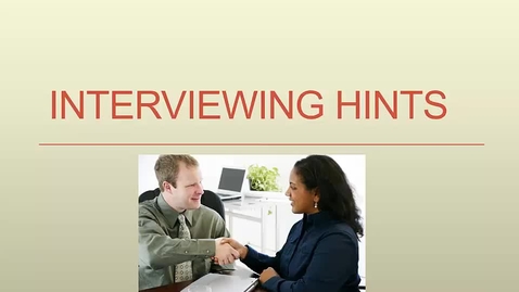 Thumbnail for entry Internship Interviewing Skills