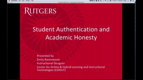 Thumbnail for Authentication and Academic Honesty