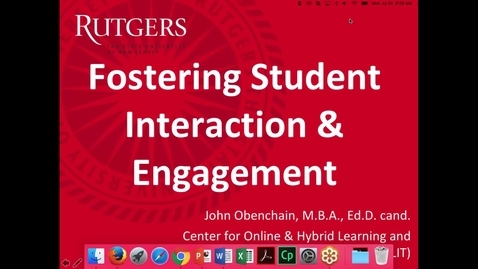Thumbnail for entry Fostering Student Interaction and Engagement