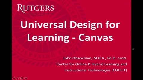 Thumbnail for entry Universal Design for Learning - Canvas