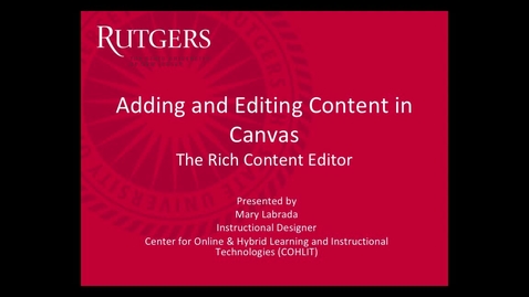 Thumbnail for Canvas - Adding Editing Content