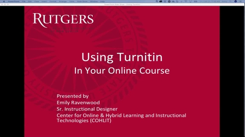 Thumbnail for entry Using Turnitin in your Online Course