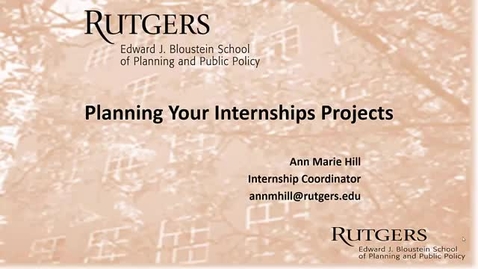 Thumbnail for Planning an Internship Project