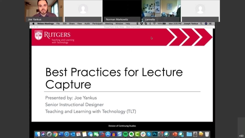 Thumbnail for entry Best Practices in Lecture Capture: Mar. 16 Session