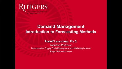 Thumbnail for entry Demand Management - Simple Forecasting Part 1