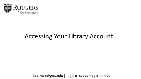 Thumbnail for entry Accessing your Library Account