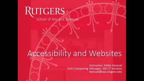 Thumbnail for entry Accessibility and Websites