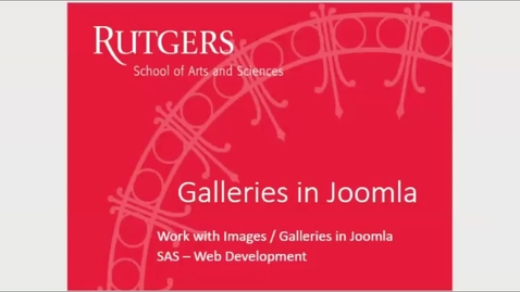 Thumbnail for Rutgers-SAS-Galleries in Joomla