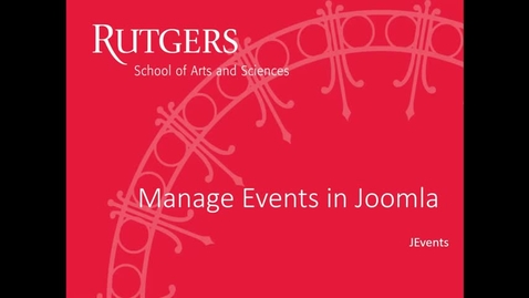 Thumbnail for JEvents Workshop