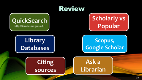 Thumbnail for Library resources for transfer students (STS) - 2018