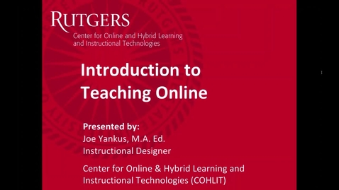 Thumbnail for entry Intro to Teaching Online