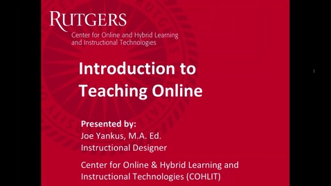 Thumbnail for Intro to Teaching Online