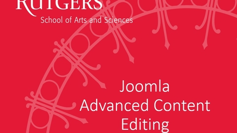 Thumbnail for entry Joomla Advanced Content Editing