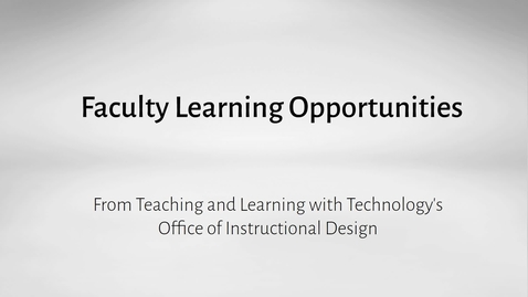 Thumbnail for Faculty Learning Opportunities
