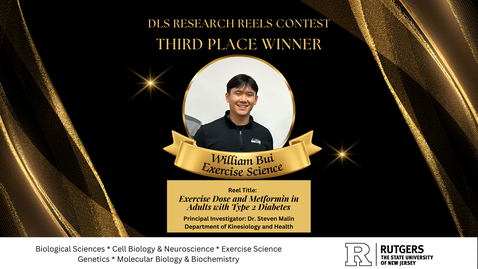 Thumbnail for 2024 DLS Research Reels “Third Place” Winner: &quot;Exercise Dose and Metformin in Adults with Type 2 Diabetes&quot; by William Bui