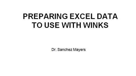 Thumbnail for Preparing Excel Data to Use With Winks