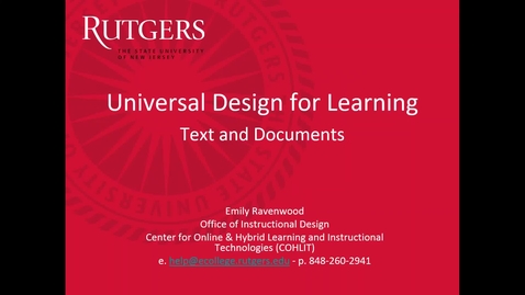 Thumbnail for Accessibility _ Universal Design for Learning (text and documents) .mp4