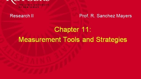 Thumbnail for entry MSW 595_Chapter 11: Measurement Tools and Strategies