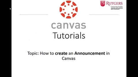 Thumbnail for Canvas - Create an Announcement 3-26-20