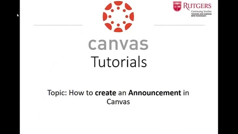 Thumbnail for entry Canvas - Create an Announcement 3-26-20