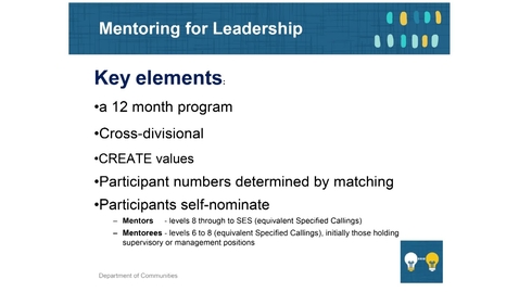 Thumbnail for entry Mentoring 4 - Mentoring for Leadership Program