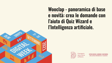 Thumbnail for entry Wooclap - panoramica di base e novità: crea le domande con l’aiuto di Quiz Wizard e l’Intelligenza artificiale.
