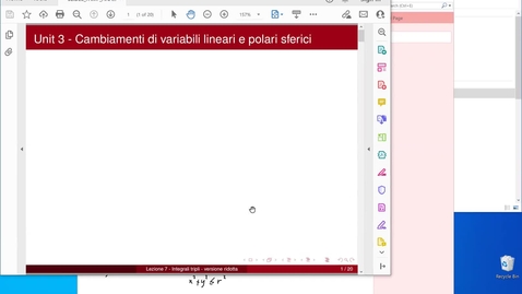 Thumbnail for entry Lezione 7 Unit 3 - Cambiamenti di variabili lineari e polari sferici
