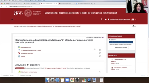Thumbnail for Moodle: Completamento e disponibilità condizionata” in Moodle per creare percorsi formativi articolati