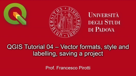 Thumbnail for entry QGIS Tutorial 04 – Vector formats, style and labelling, saving a project