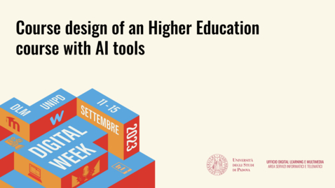 Thumbnail for entry Course design of an Higher Education course with AI tools