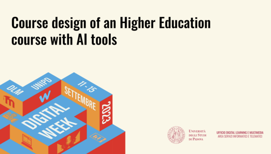 Course design of an Higher Education course with AI tools