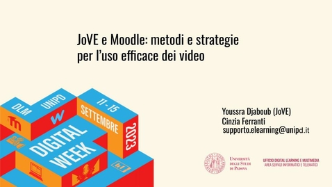 Thumbnail for entry JoVE e Moodle: metodi e strategie per l’uso efficace dei video