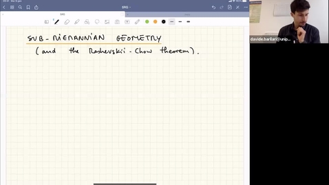 Thumbnail for entry TOPICS IN SUB RIEMANNIAN GEOMETRY - 3