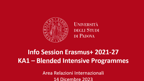 Thumbnail for entry Erasmus+ KA1 BIP - Blended Intensive Programmes - Call 2024