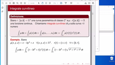 Thumbnail for entry Lezione 5 Unit 1 - Integrali curvilinei di funzioni reali - 2