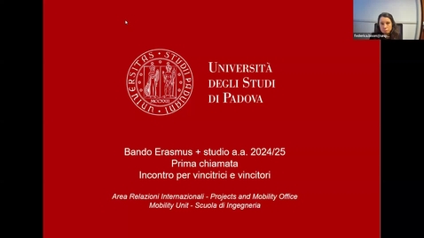 Thumbnail for entry Incontro informativo vincitori/vincitrici Bando Erasmus 24/25  - Scuola di Ingegneria