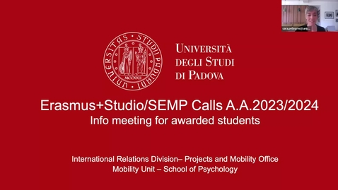 Thumbnail for entry Erasmus+ for Studies call 2023/2024  - Info meeting for awarded students