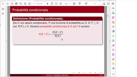 Thumbnail for entry Lezione 3 Probabilita' - Probabilita' condizionata e formule relative