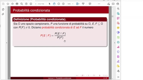 Thumbnail for Lezione 3 Probabilita' - Probabilita' condizionata e formule relative